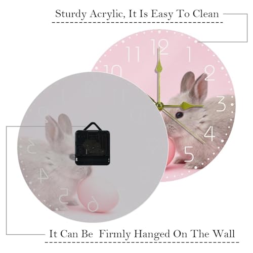 Horloge murale silencieuse 25,4 cm fonctionne avec piles rose