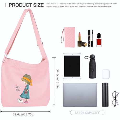 Image of Lify Women's Retro Large Size Canvas Shoulder Bag Hobo Crossbody Handbag Casual Tote - 1 Piece