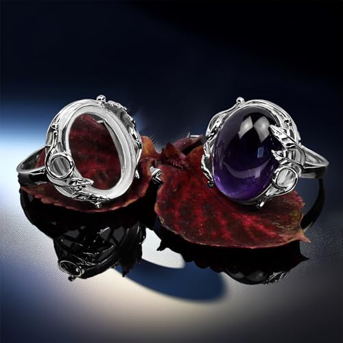 Silver Ring 13x18 mm Oval Blank – Rhodium Plated 925 Sterling Silver Bezel Setting Base | Cabochon Mounting for DIY Jewelry2