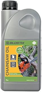 BLOSTM Chainsaw Oil 1L - Biodegradable Chain Saw Oil for Petrol & Electric Chainsaws, Pole Saws & Hedge Trimmers - Premium Grade, Non-Toxic Chain Oil with Universal Anti-Fling Formula (1 Litre Bottle)
