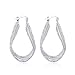 Acxico Fashion 925 Sterling Silver Flat U Shape Hoop Earrings for Women, Large