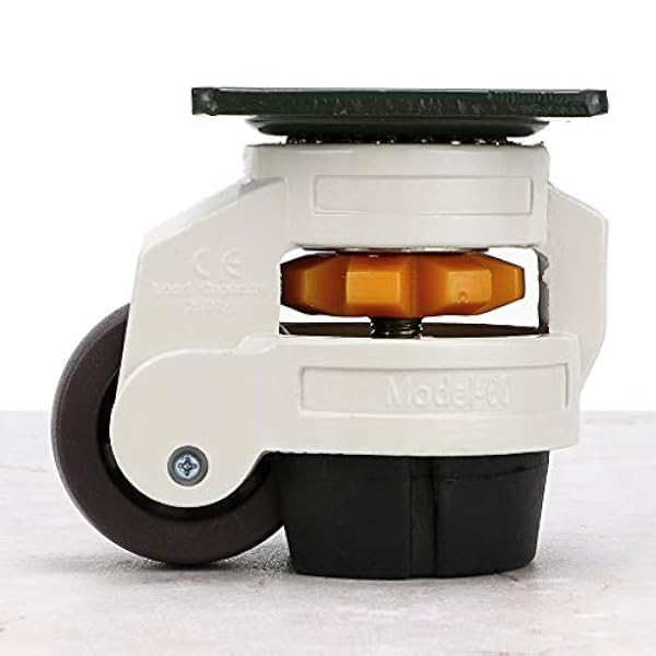 Skelang 4 ruedas de nivelación para máquina con rueda de nailon y pie de goma, ruedas retráctiles para banco de trabajo, capacidad de carga 2200 libras