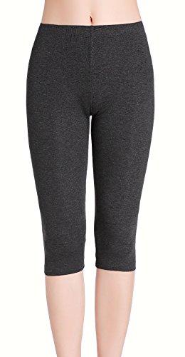 Image of CnlanRow Women Summer Short Leggings for Under Skirt 3 /4 Capri Cropped Shorts Yoga Pants
