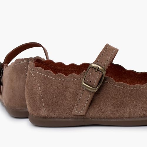Chaussures Babies en suède à boucles et vagues pour fillette