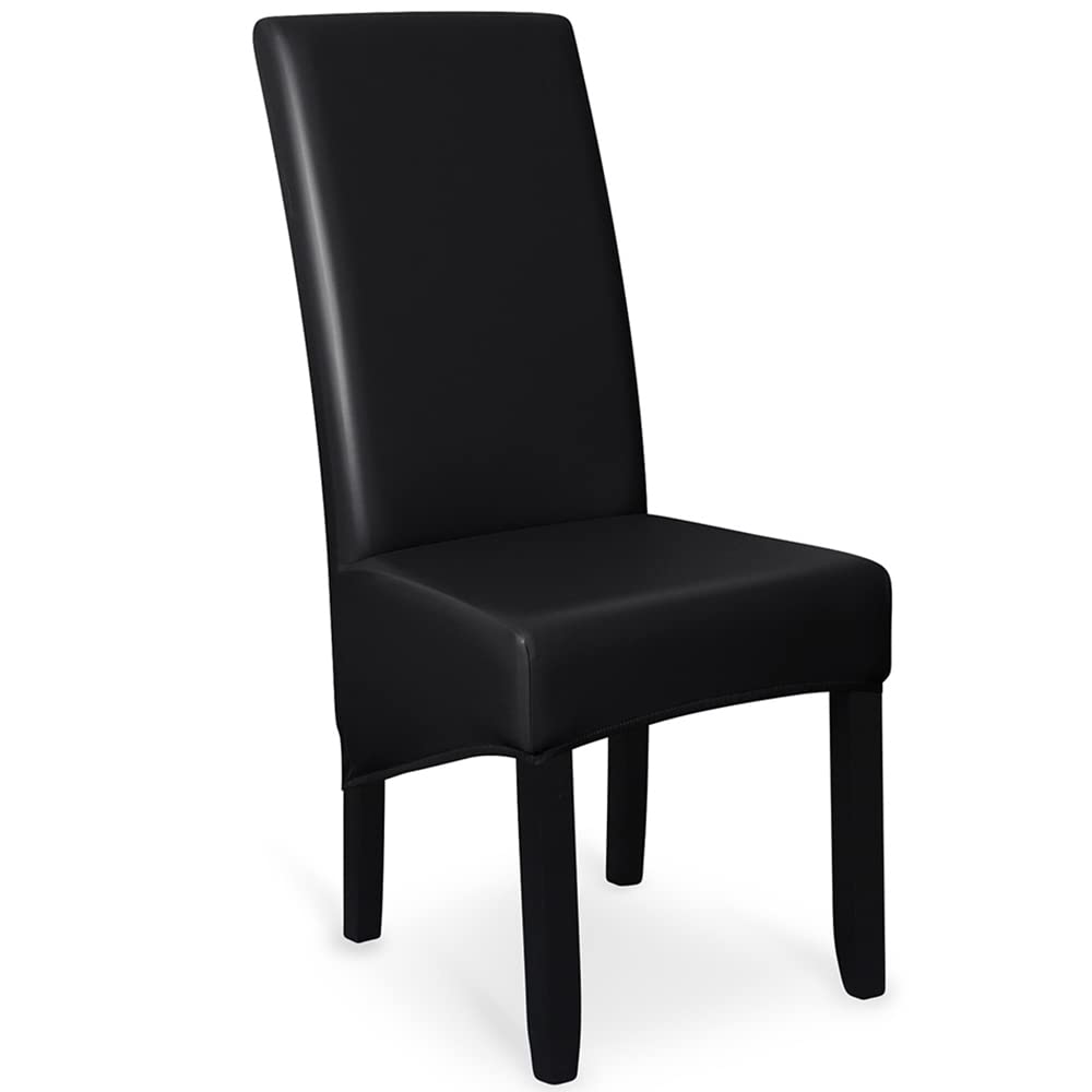 lygooh Waterproof PU Leather XL Chair Covers for Dining Chair Stretch High Back Large Chair Covers Washable Removable Seat Covers Chair Protector Slipcover for Dining Kitchen