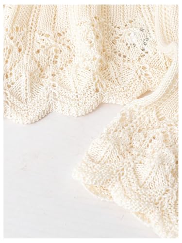 OYOANGLE Women's Tie Front Cardigan Long Sleeve V Neck Cropped Crochet Sweater Tops Knitwear4