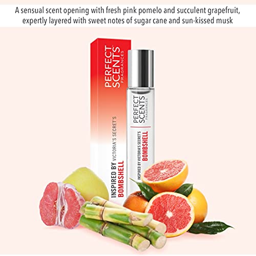 Perfect Scents Fragrances | Inspired By Victoria's Secret's Bombshell | Rollerball | Women’s Eau De Toilette | Vegan, Paraben Free | Never Tested On Animals | 0.34 Fl Oz #TOP5