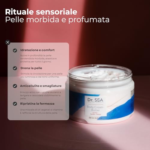 Dr. Sea - Burro Corpo Ultra-Nutriente Orchidea, Vaniglia & Ambra - Idratazione Intensa & Luminosità Satinata - Texture Ricca & Fondente - 250Ml - 2