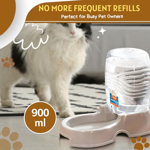 image for Flexzion Automatic Gravity Pet Waterer for Cat & Dog - Non-Skid & Easy