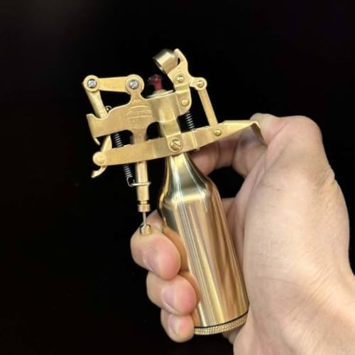 Image of Smoke King Vintage Capitol Gold Refillable Kerosene Lighter, Premium Metal Soft Flame with Adjustable Flame, Windproof Pocket Lighter for Men, Collectors & Gifting
