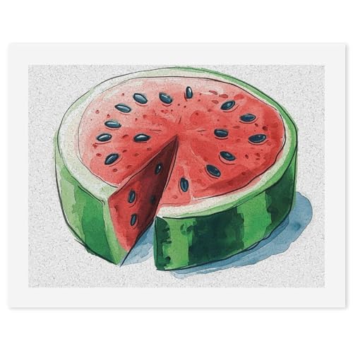Kit peinture par numéros pastèque adulte débutant avec toile et peinture acrylique