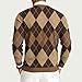 Fall Sweaters for Men Crewneck Slim Fit Argyle Pattern Long Sleeve Knit Pullover Sweater for Casual Or Dressy Wear