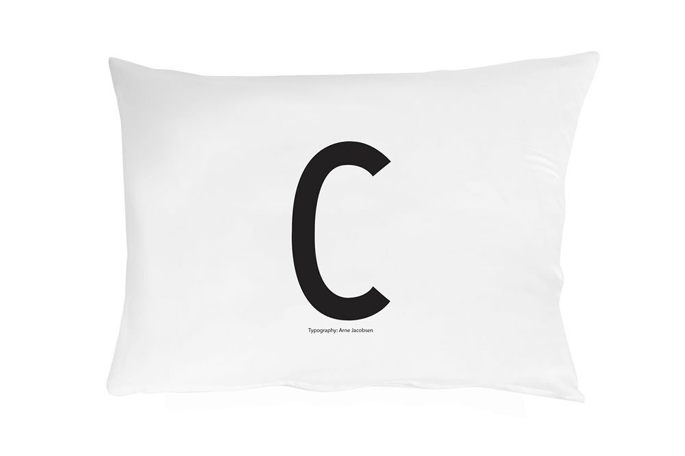 Design Letters Pillowcase 63x60 A-Z-C, White, One size
