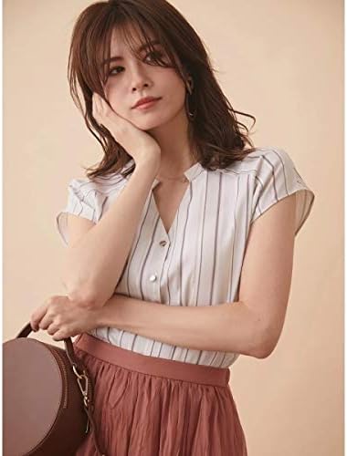 Amazon ファビュラスアンジェラ Fabulous Angela オリジナルラメストライプフレンチシャツブラウス ベージュ F コート ジャケット 通販
