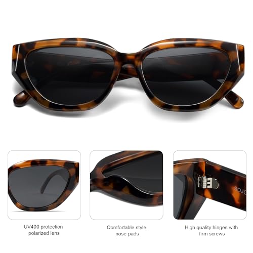 SOJOS Trendy Cute Cat Eye Polarized Sunglasses for Women Fashion Cateye Womens Sunnies SJ22374