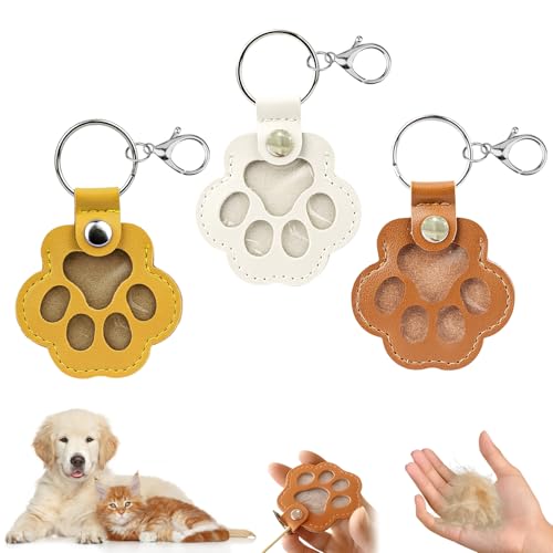 Jadyon Aufbewahrungsbox f&uuml;r Tierhaare f&uuml;r Hunde, 3PCS Schl&uuml;sselanh&auml;nger Hund Katze, Tierhaar-Aufbewahrungstasche Erinnerung Hund, Andenken an Verstorbenen Hund,Gedenkgeschenk f&uuml;r Hunde Katzen (Wei&szlig;)