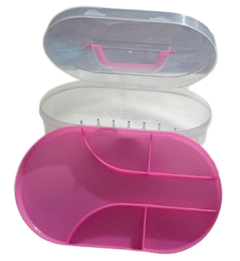 Image of KEPY THE MALL Thread and Needle Box - Big Size 37 spools Empty Thread Box /Tailor Box (Multicolour) (37 REELS Big Size Ovel)