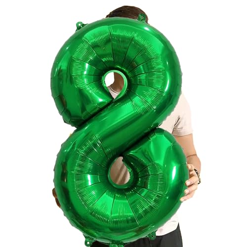 Image of Number Balloons Green Party Balloon - Giant Number 8 Balloon, 40 Inch Large Balloon for St. Patrick's Day Games Theme Birthday Decoration, Girls Boys Party Supplies