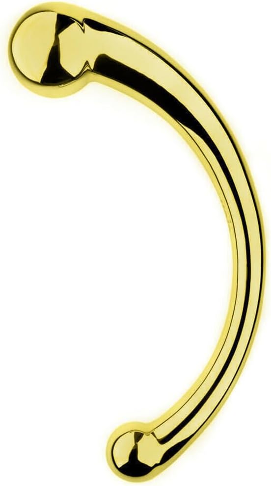 Honeypleasures Wand Double Ended Metal Dildo, 6 1/8 inch for Vaginal G-Spot Squirting or Anal Stimulation, Prostate Massager (Gold)