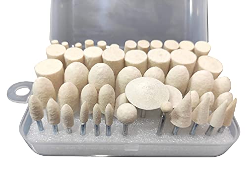 Purui 50Pcs Polishing Buffing Wheels Wool Felt Bobs Dremel Polishing Kit Rotary Tool Accessories With 1/8 Inch Shank #TOP2