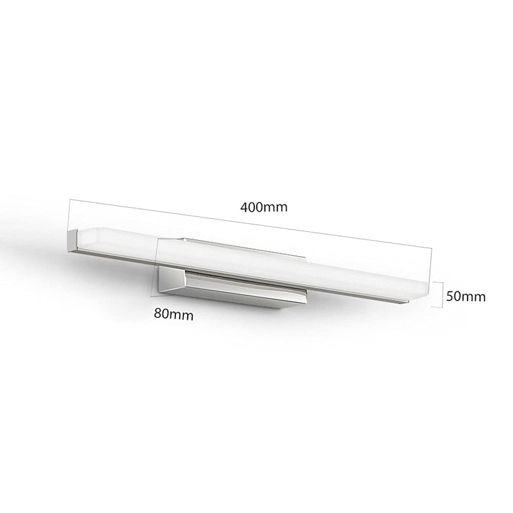 Lampada Frontale a Specchio a LED da 6 W, Lampada da toeletta per Bagno Impermeabile IP44, Paralume in Acrilico, Applique da Parete in Acciaio Inossidabile sopra l'armadietto a Specchio.
