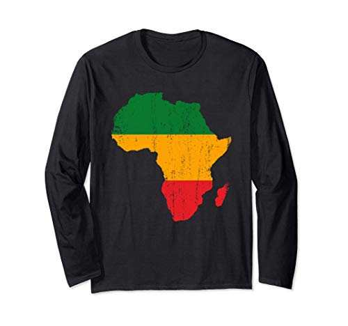 I Am Black History Africa Flag Colors Map African Continent Manche Longue