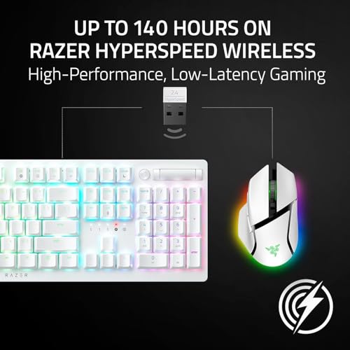 Image of Razer Basilisk V3 Pro 35K Wireless Gaming Mouse: HyperScroll Tilt Wheel - 35K DPI Optical Sensor Gen 2-13 Customizable Controls - Chroma RGB - Optical Switches Gen 3 - Up to 140 Hr Battery - White