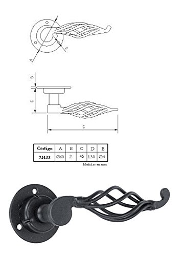 Imex El Zorro 73122 Lantern Handle 60 mm Plate, Black, placa de 60 mm - Image 2