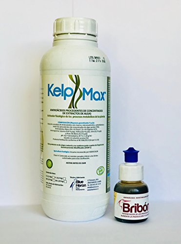 Pack BRIBON® 50 ml.+ KELPMAX® 1L.; Special organic bio-stimulant and fertilizer combo. Greatly improves the appearance and coloration of grass, fruits, and other plant structures.