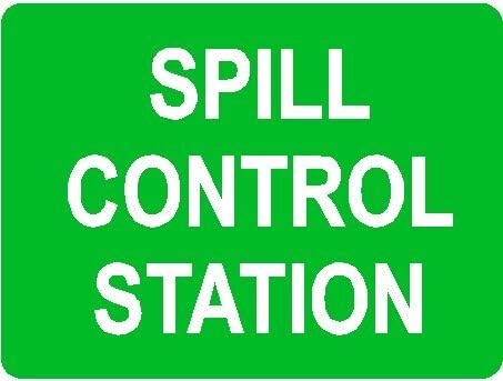 Tin sign vintage Spill Control Station First Aid Emergency Plaque Poster for Bar Pub Beer Home Garage Man Cave Wall Decor 12x8 Inch