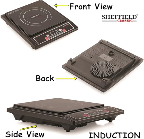 Image of SHEFFIELD CLASSIC 1400W Portable Induction Cooktop | Energy Efficient Electric Stove with 7 Preset Cooking Menus, Soft Push Buttons & Automatic Shut-Off Safety (Black)
