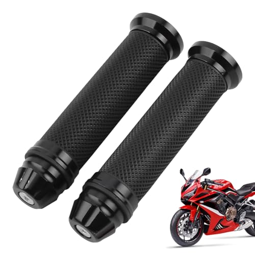 MUNZE Puños Protaper, 1 Par De Puños De Manillar Para Moto Antideslizantes 22/24 Mm, Para Scooter Quad Y Atv, Hechos De Aluminio Cnc, Color Negro
