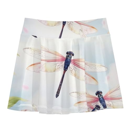 Girls Skorts Athletic Shorts Watercolor Dragonflies Pastel Hues Tennis Skirts for Kids Neon Cheer Skirt 3t