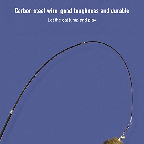 O brinquedo de pena de gato retrátil Adaskala Cat Teaser interativo é um brinquedo de pena de gato q