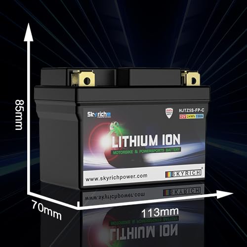 Image of Skyrich HJTZ5S-FP-C Lithium Motorcycle LiFePO4 Battery,12V 2Ah 120A,Battery Compatible with KTM TRIUMPH,79111053000,T2504269,T2502919,Genuine OEM Part,EUDURO, Motocross, Freeride, Offroad,Powersports