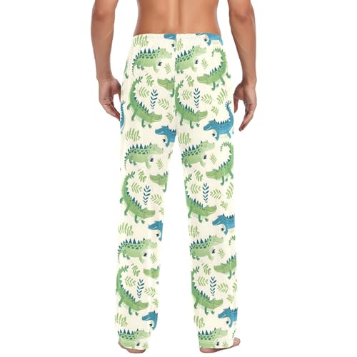 Men's Pajama Pants Green Blue Crocodile Pajamas Bottoms Pj Pants Soft Cotton Lounge Pant Sleepwear Bottom for Men2