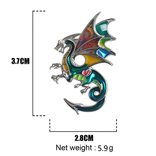 Image of WEVENI Alloy Fantasy Dinosaur Dragon Brooch Enamel Pins for Women Lady Girl Fashion Jewelry Gift