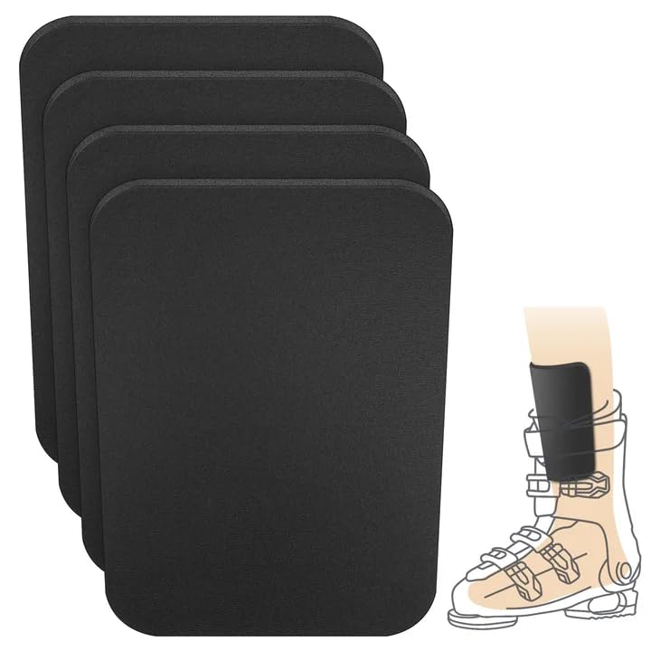 Shupakul 4 Pcs Snowboard Shin Pads-5 MM Thick Foam Ski Shin Guards-Cuttable Snowboard Shin Protector Pad for Ski Boot Liner Snowboard Sports Padded Shin Bang Protection