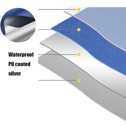 Sombrilla de patio cuadrada azul de 2m con 8 varillas para lluvia y sol 7