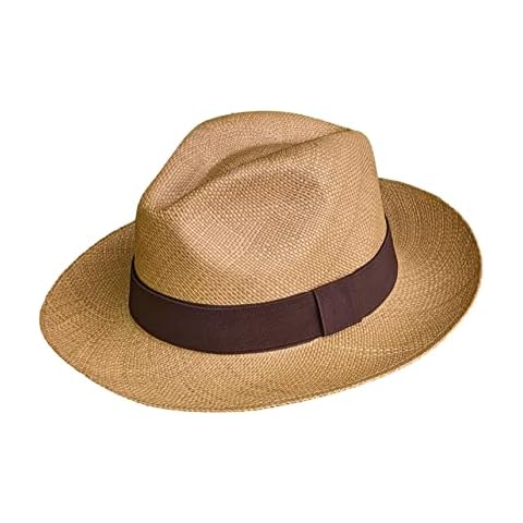 Equal Earth Genuine Woven Panama Hat Quality with Brown Band - Brown (58cm) Cover