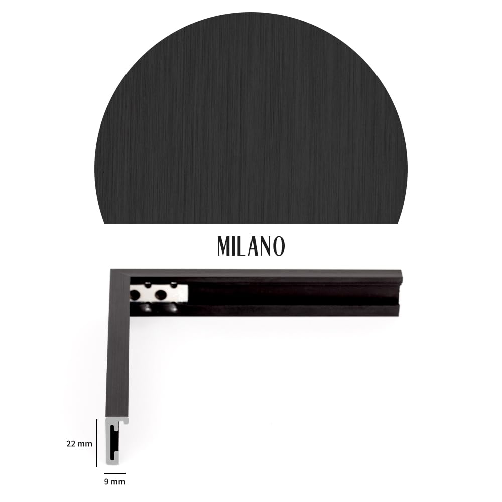 Bildershop-24 Puzzlerahmen Milano Aluminium Schwarz (matt) 85x120cm (ca. 5000 Teile) ANTIREFLEX Entspiegelt