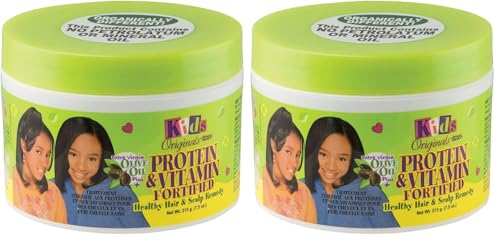 Originals by Africa's Best Kids Protein & Vitamin Fortified Healthy Hair & Scalp Remedy, With Extra Virgin Olive Oil, Mineral Oil & Petrolatum Free, 7.5oz Jar image 4