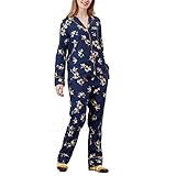 Joules Women's Sleeptight Light Pajama Set (Blue, Medium)