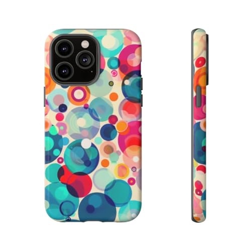 Coque iPhone 14 Pro Max motif cercles colorés rigide mate