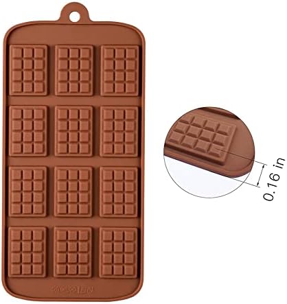 Vista 4 de Juego de 3 moldes de dulces de forma divertida para molde de chocolate, decoración de pasteles (3 mini rectángulos)