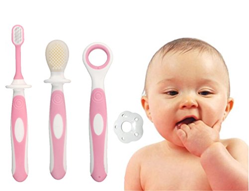 3Pcs/Set Toothbrush Clean Suits Newborn Baby Silicone Soft Bristle Training Toothbrush Learning Teethbrush Infant Oral Care Brush