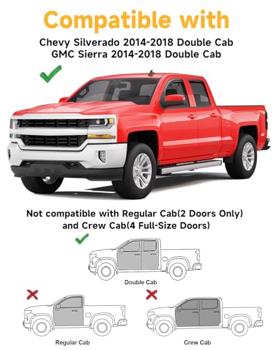Image of Window Visors Rain Guard for Chevy Silverado /GMC Sierra DoubleCab 2014-2018