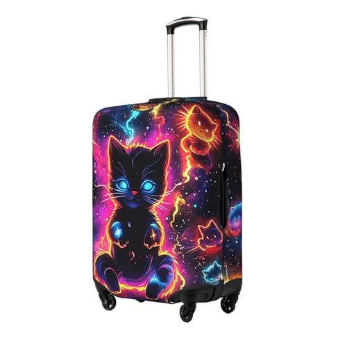 Space Cat Print Travel Luggage Cover Elastic Baggage Protector Fits 29-32 Inch Luggage2