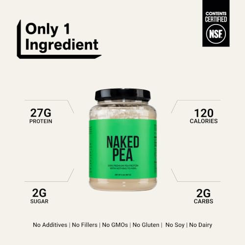 Image of NAKED Pea - 2LB 100% Pea Protein Powder from North American Farms - Unflavored Vegan Pea Protein Isolate - NSF Certified, Plant Protein Powder, Easy to Digest - 30 Servings