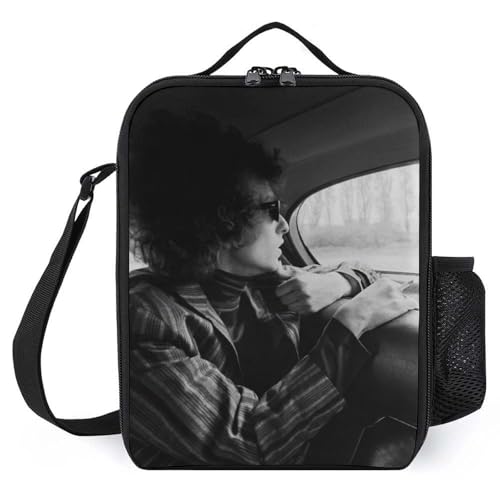 EYTFYZGL Bob Dylan - Lonchera de cuero vegano de primera calidad, aspecto sofisticado con práctico rendimiento térmico